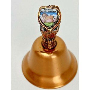 Busch Gardens Souvenir Copper Color Metal Lion Bell 3" Tall